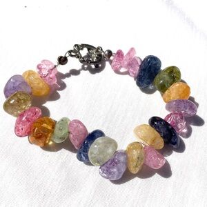 Multicolor Gemstone Beaded 8” Bracelet